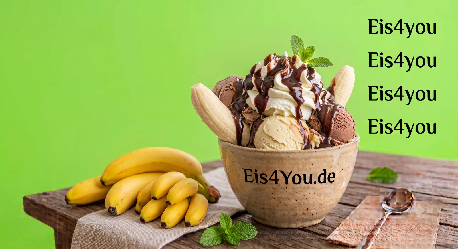 Bananen-Becher „Banana Split“ Schoko